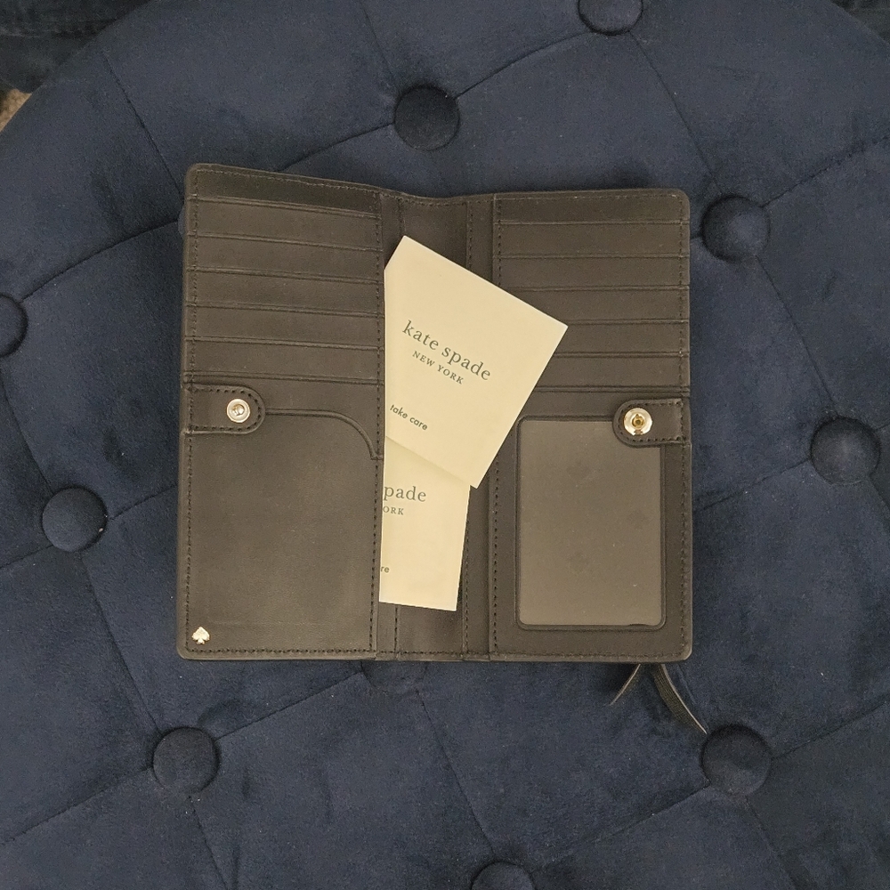 Kate Spade Cameron Black Leather Wallet Cardholder NEW, NWT
